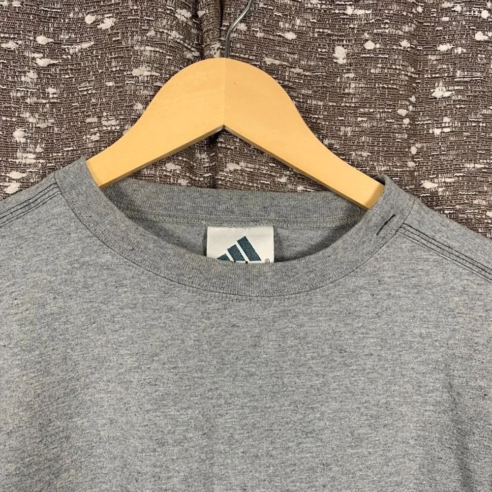 Vintage Adidas Equipment Gray Long Sleeve Shirt Embroidered Logo Size Small